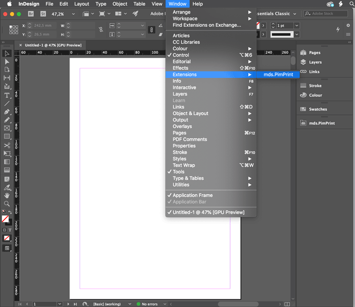 InDesign - Open PimPrint Plugin