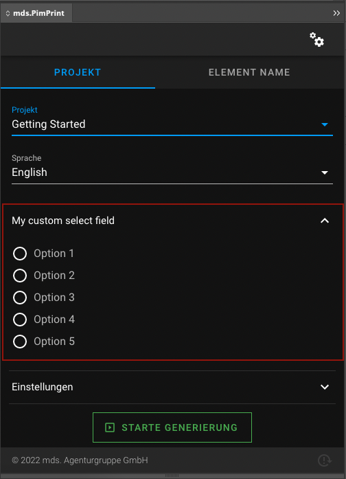 Plugin CustomField Select single