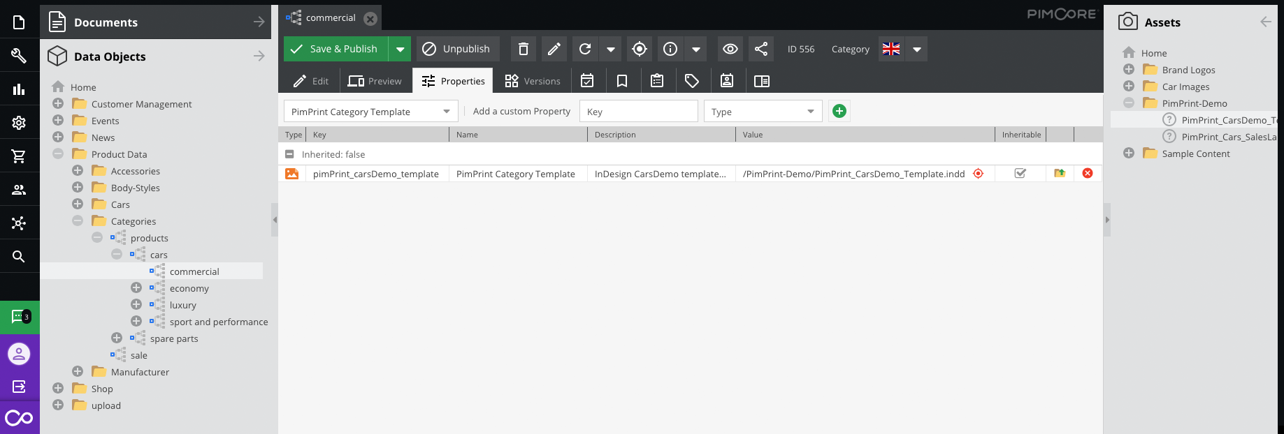 PimPrint Demo - Template Property